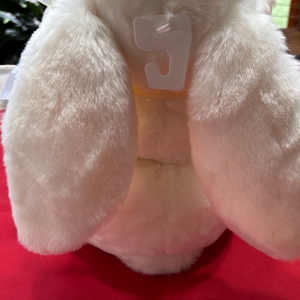 Commonwealth White Bunny With Yellow Ribbon Plush 16" - Picture 7 of 8